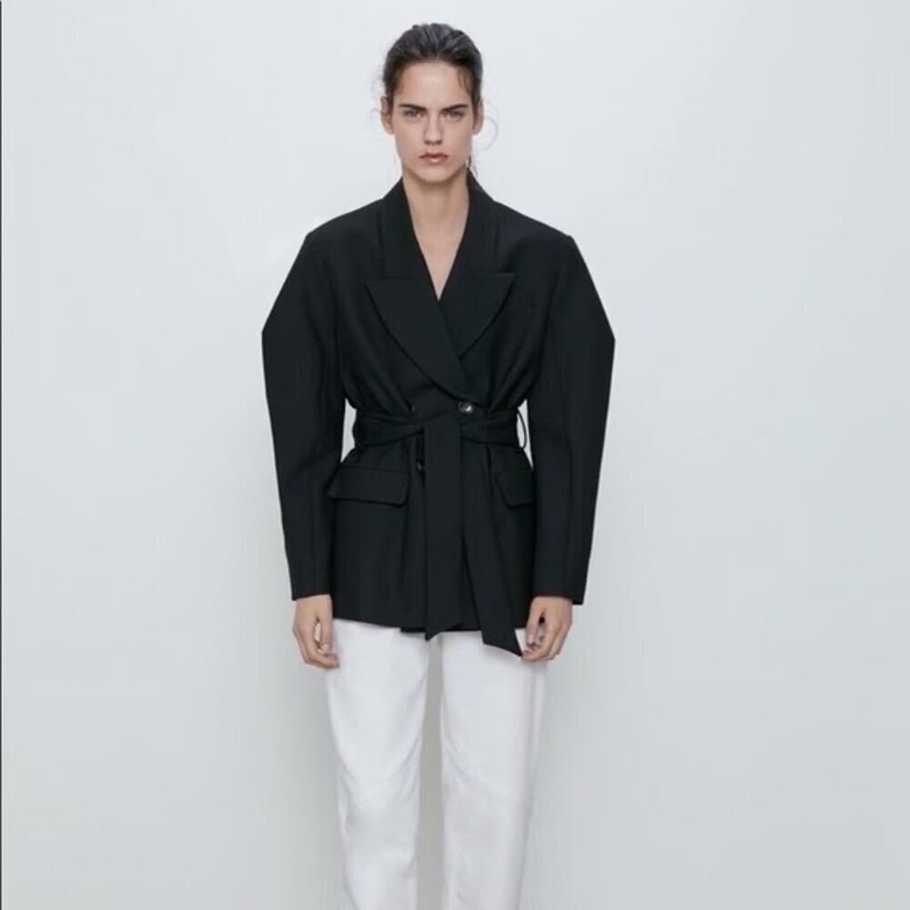 Zara NWT Voluminous Sleeve Blazer TRF